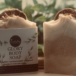 Handcrafted Glory Body Soap bars with calendula flowers and rose clay irregular cut natural citrus soap by Everlasting Organics
